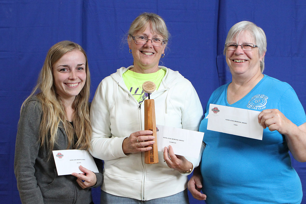 Top Female Players (left to right), Jennifer Carstairs, Beverly Vaillancourt, Cathy Kuepfer. Photo Credit: Bill Gladding