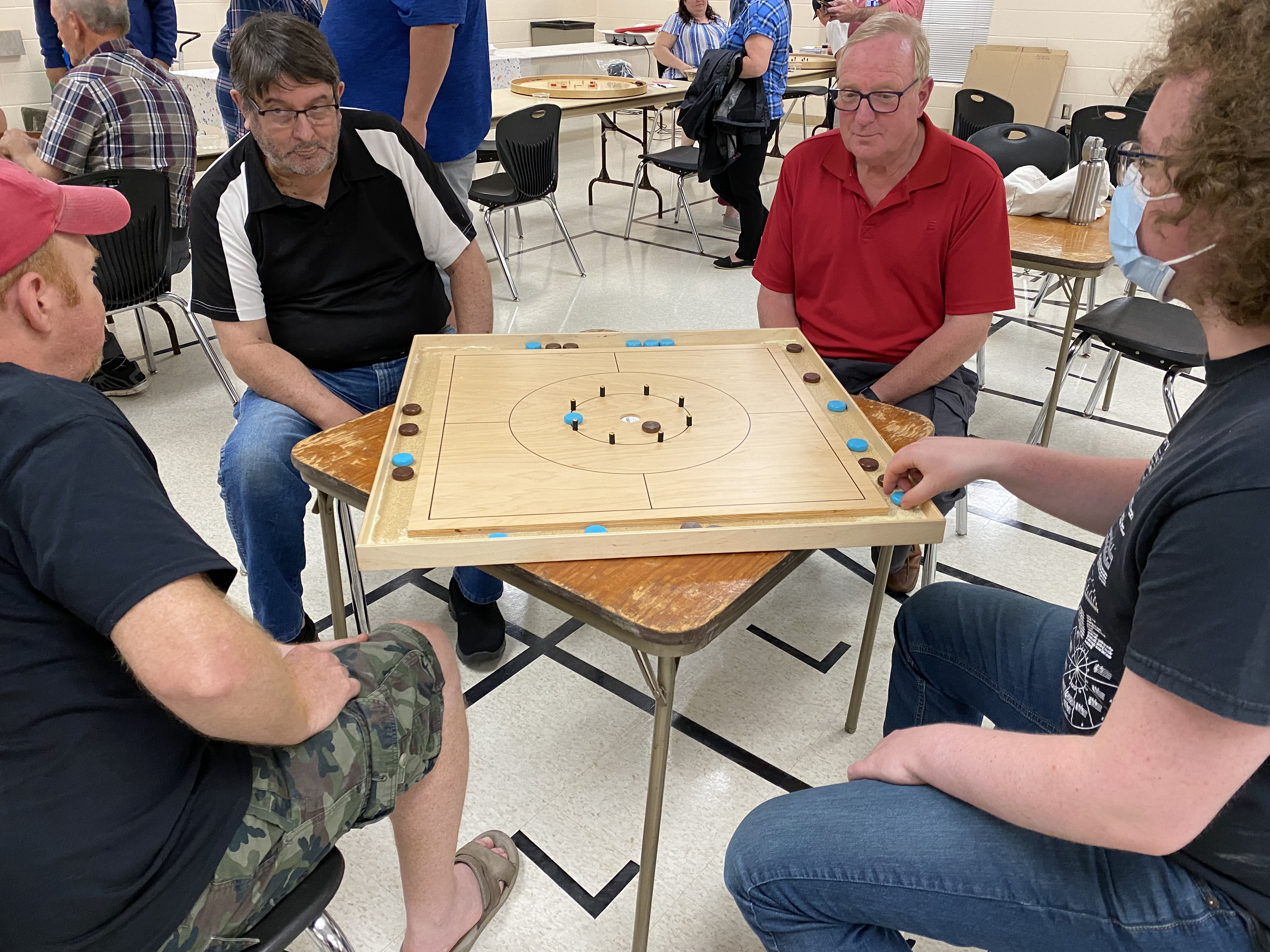 Players compete on square board